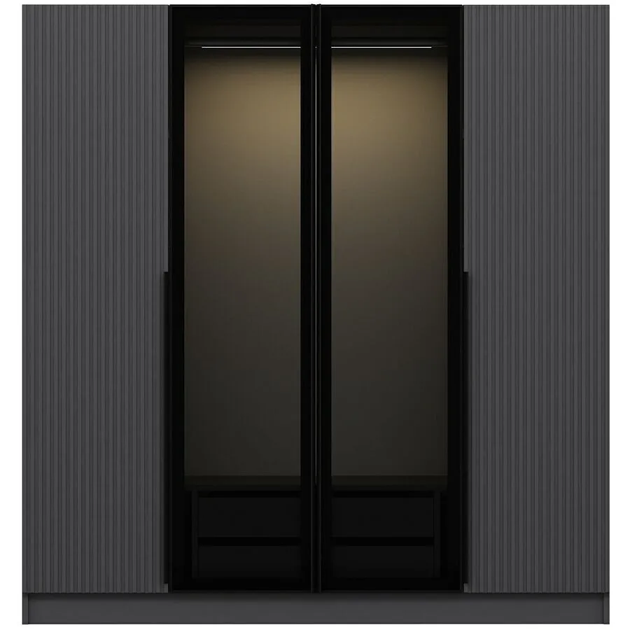 Kleiderschrank Uyumak rauch Melamin B 180 cm