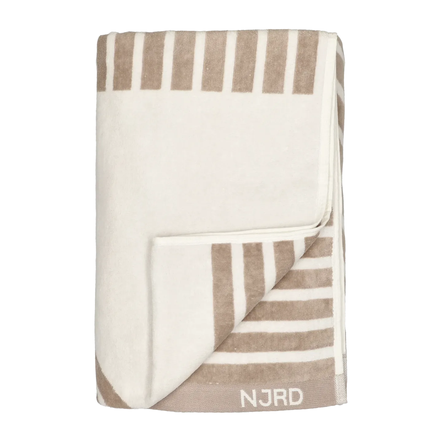 NJRD Stripes Badehandtuch 100 x 150 cm Beige