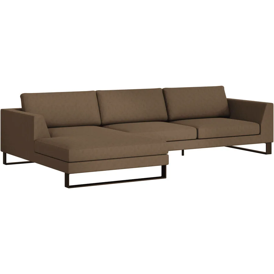 Ecksofa Domino Braun Stoff 310 cm 181 cm - Möbel Konfigurator: Traummöbel individuell zusammenstellen