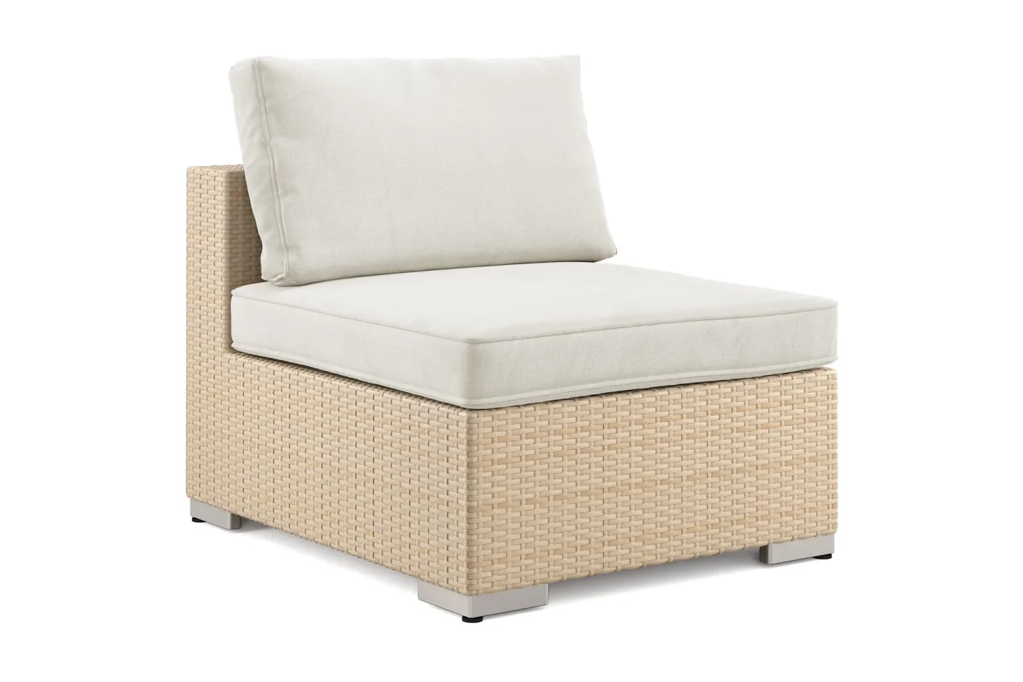 Bahamas Mittmodul utomhus i konstrotting med Ljus vattenavisande dyna - Beige