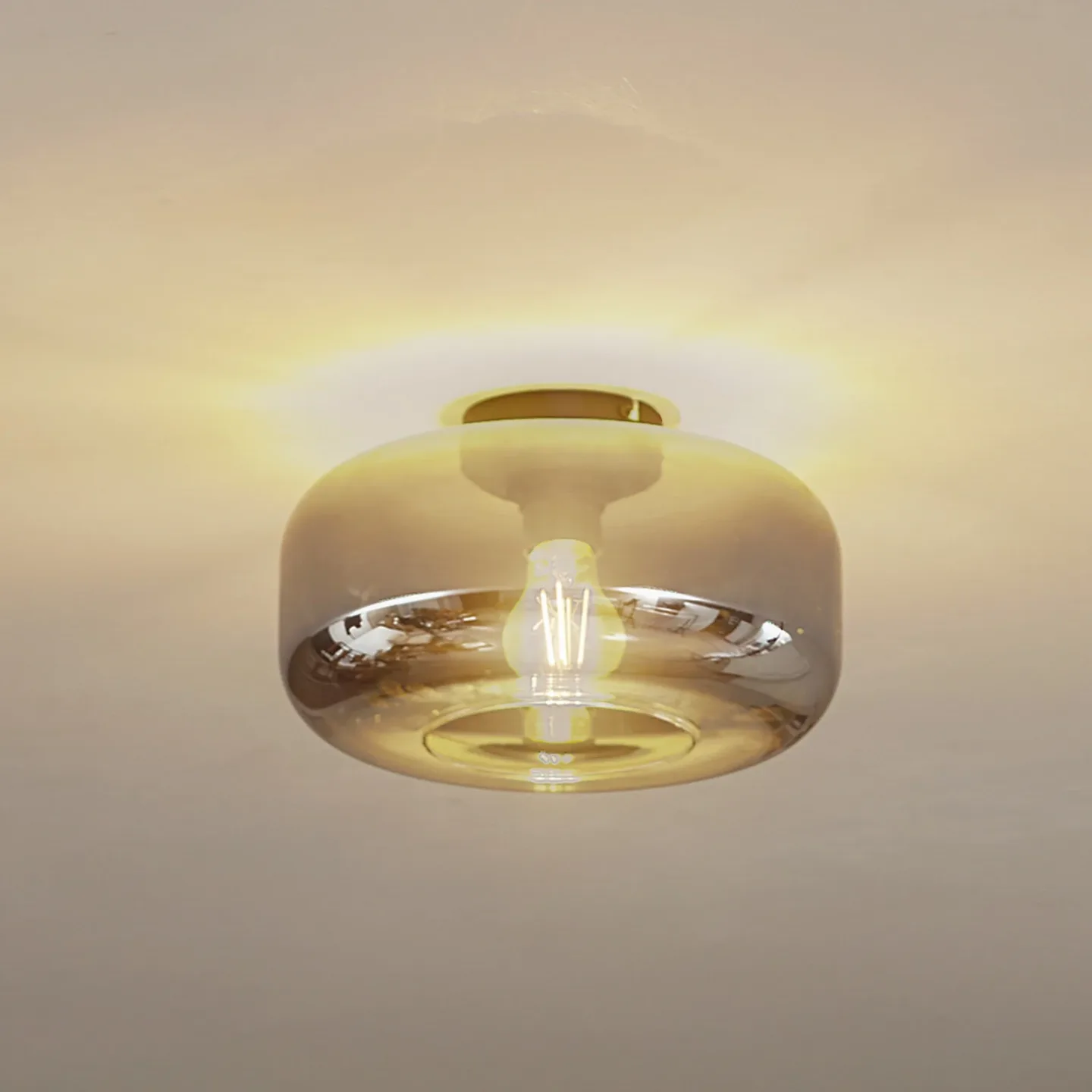Hildur Deckenleuchte rauchgrau Ø 28,5 cm Glas - Lindby - Esszimmer - Einflammig