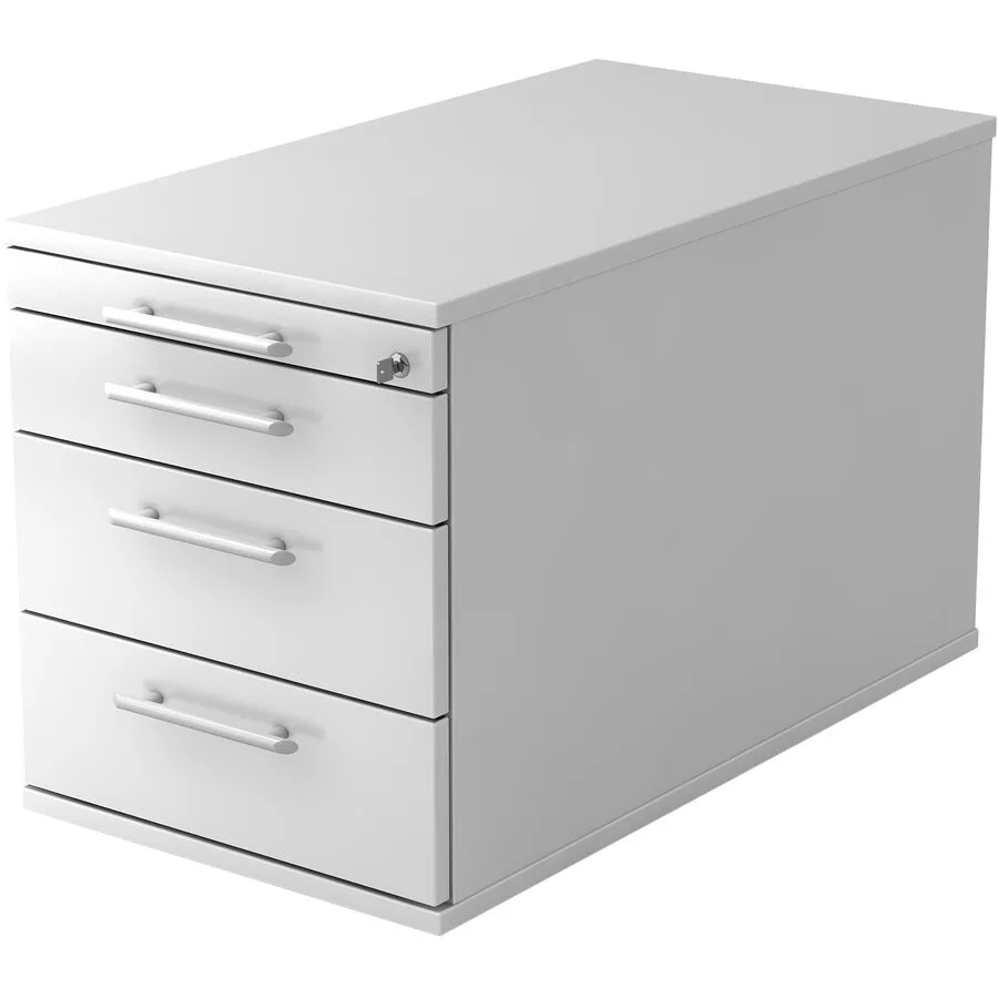Rollcontainer Office weiss/Aluminium gebürstet Holzwerkstoff B 42.8 cm H 51.2 cm