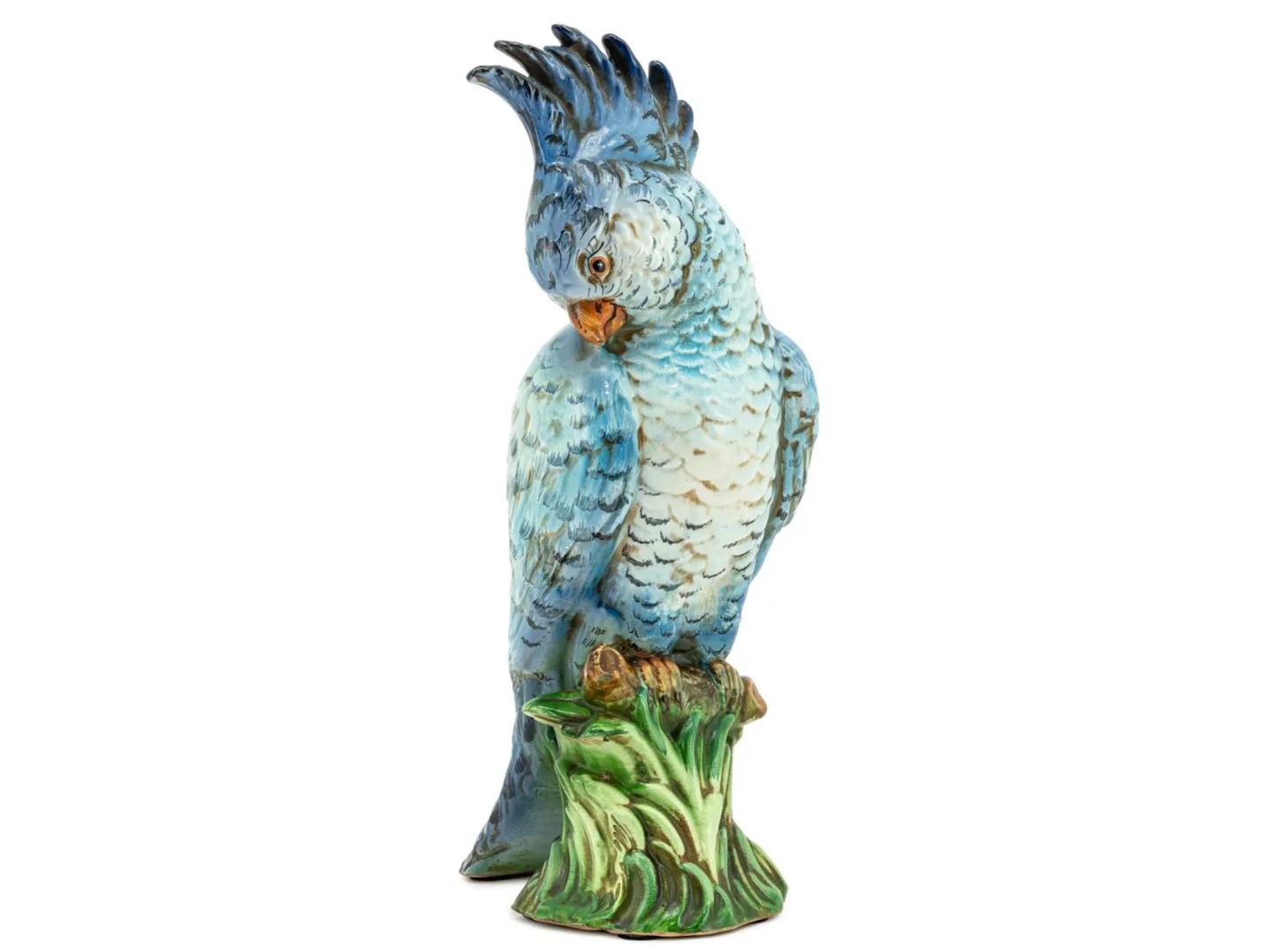 Abhika Figur Kakadu Keramik Blau H: 42 cm | Schubiger Möbel