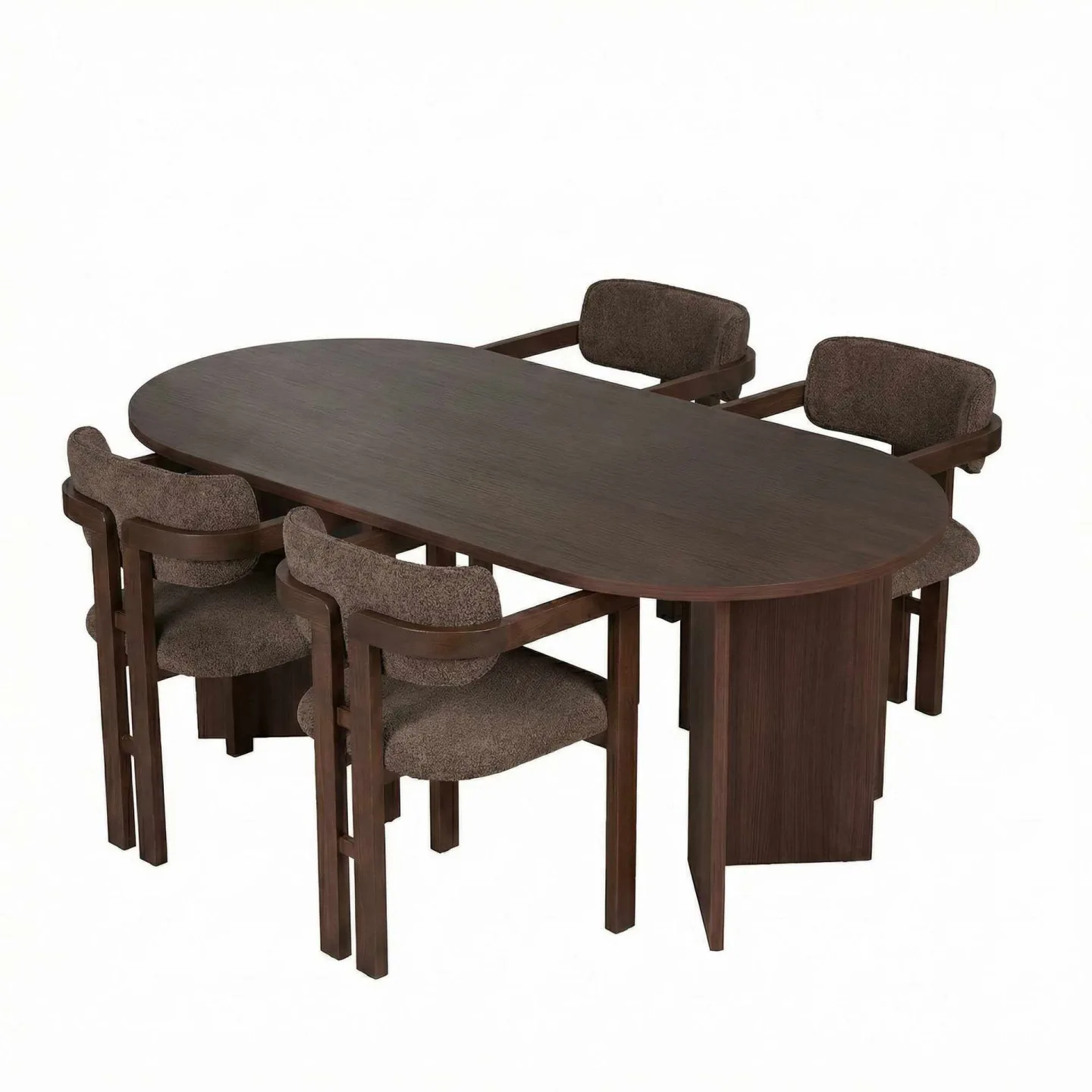 Dano Matbord- och stolset 180x75x90 cm 5 delar - Milano Valnöt, Mörk valnöt, Brun