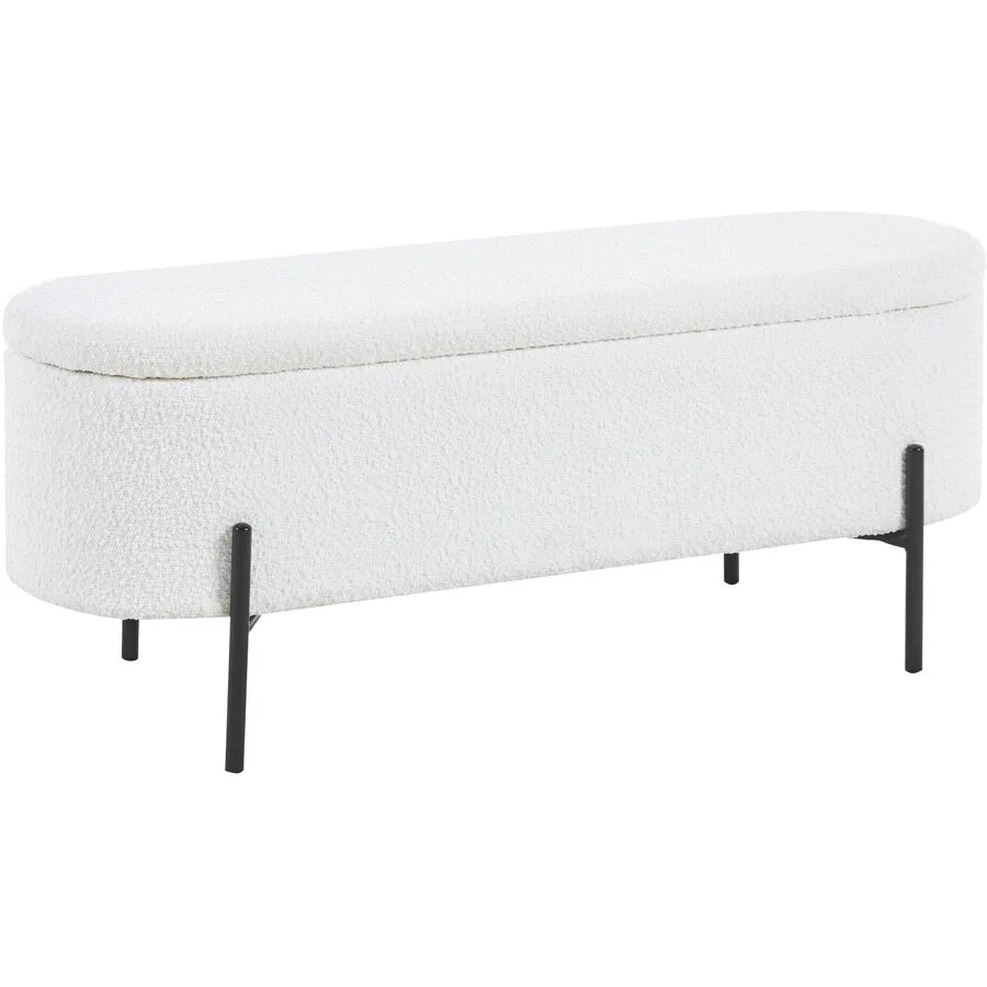 Bank Lily weiss Stoff B 110 H 44 cm