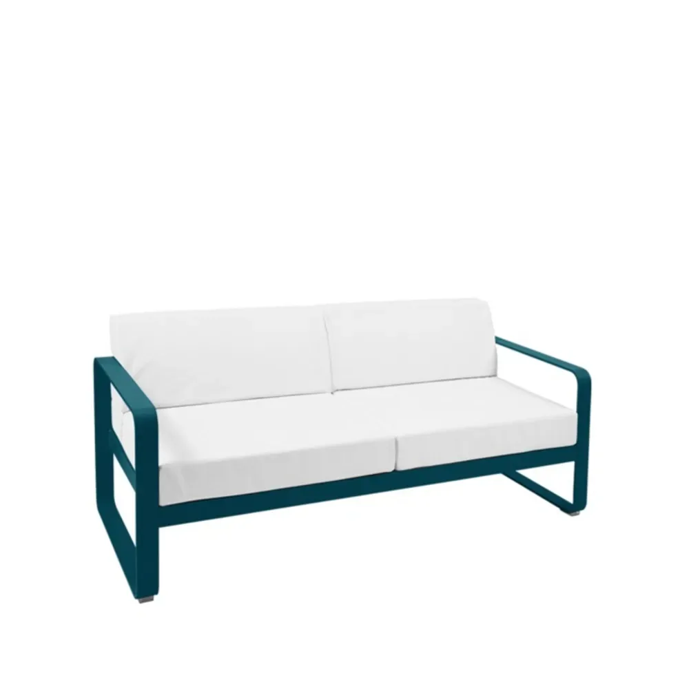 Fermob Bellevie 2-sits soffa Acapulco blue (blå), off-white dyna