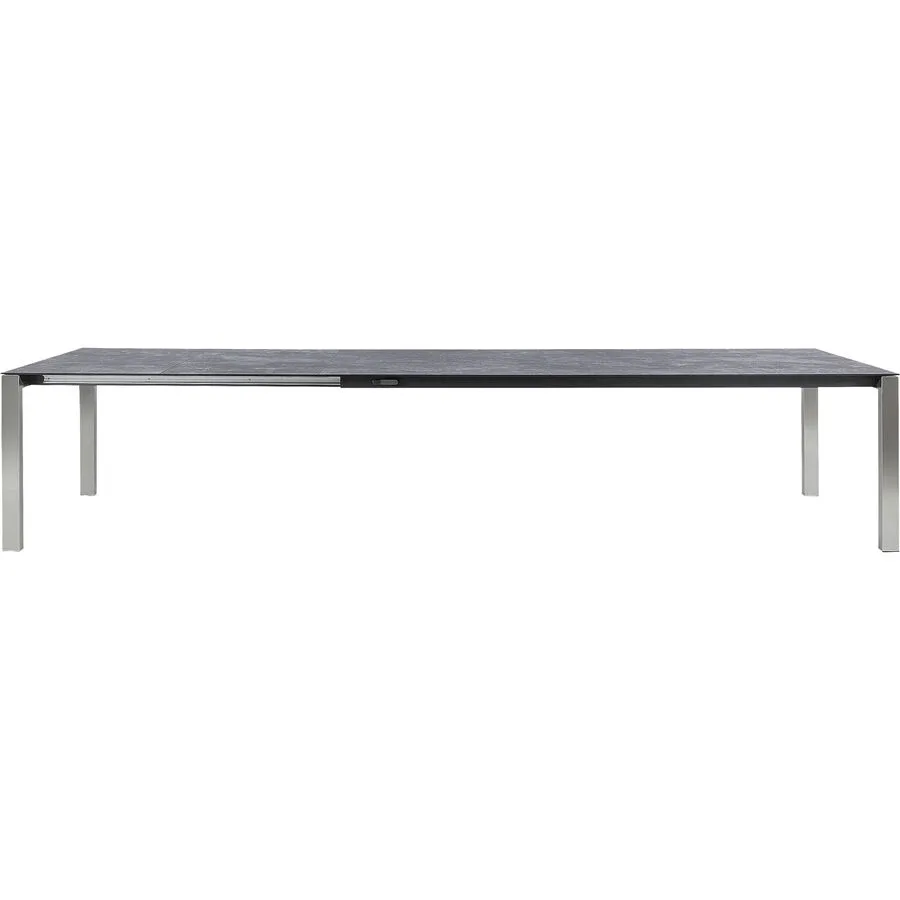 Gartentisch ausziehbar Panama Keramik Ocean black 220x90 cm - Farbe: Edelstahl gebürstet / Ocean black - Material: Keramik/Edelstahl - Möbel