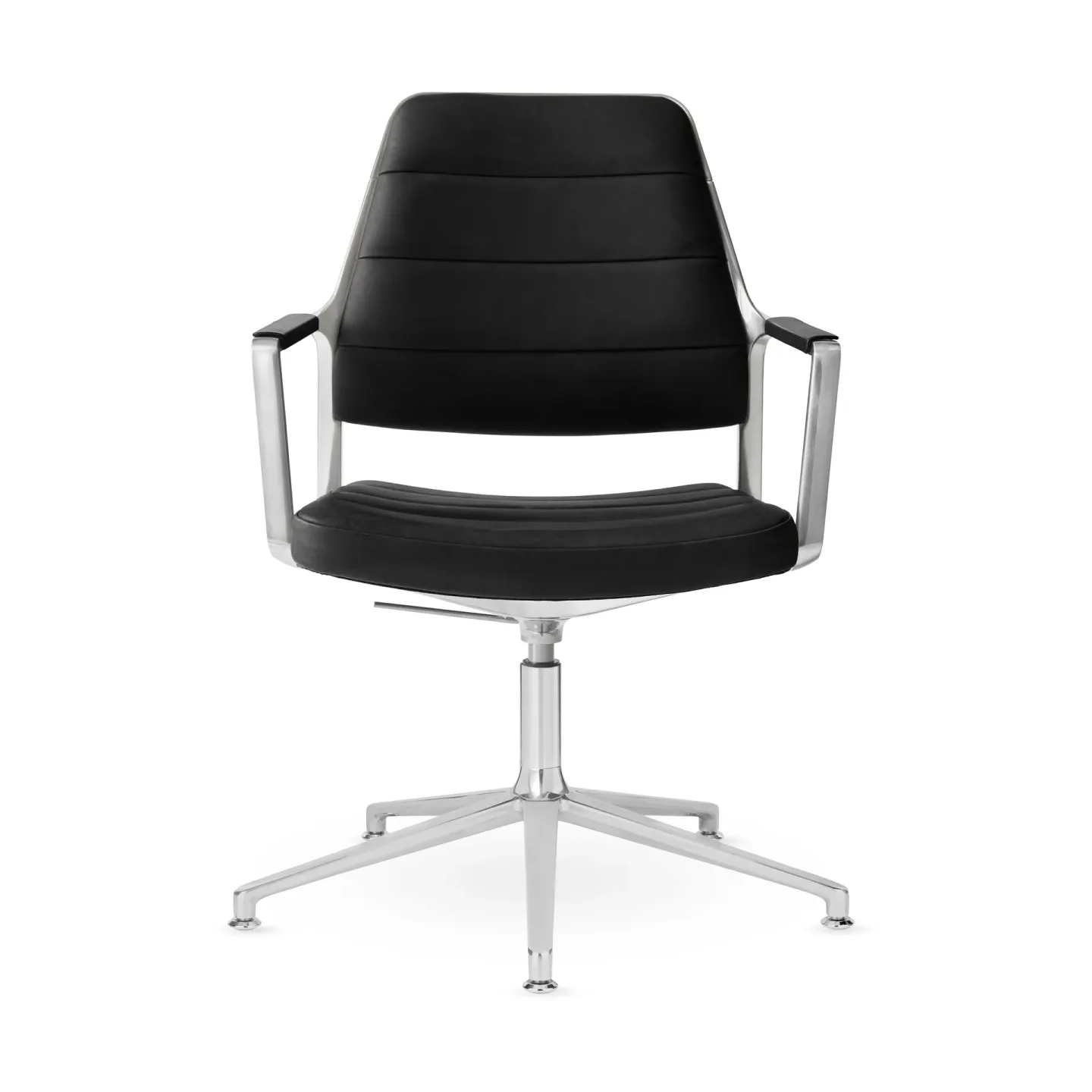 Vipp Vipp455+ Swivel chair kontorsstol Black leather-polished aluminium