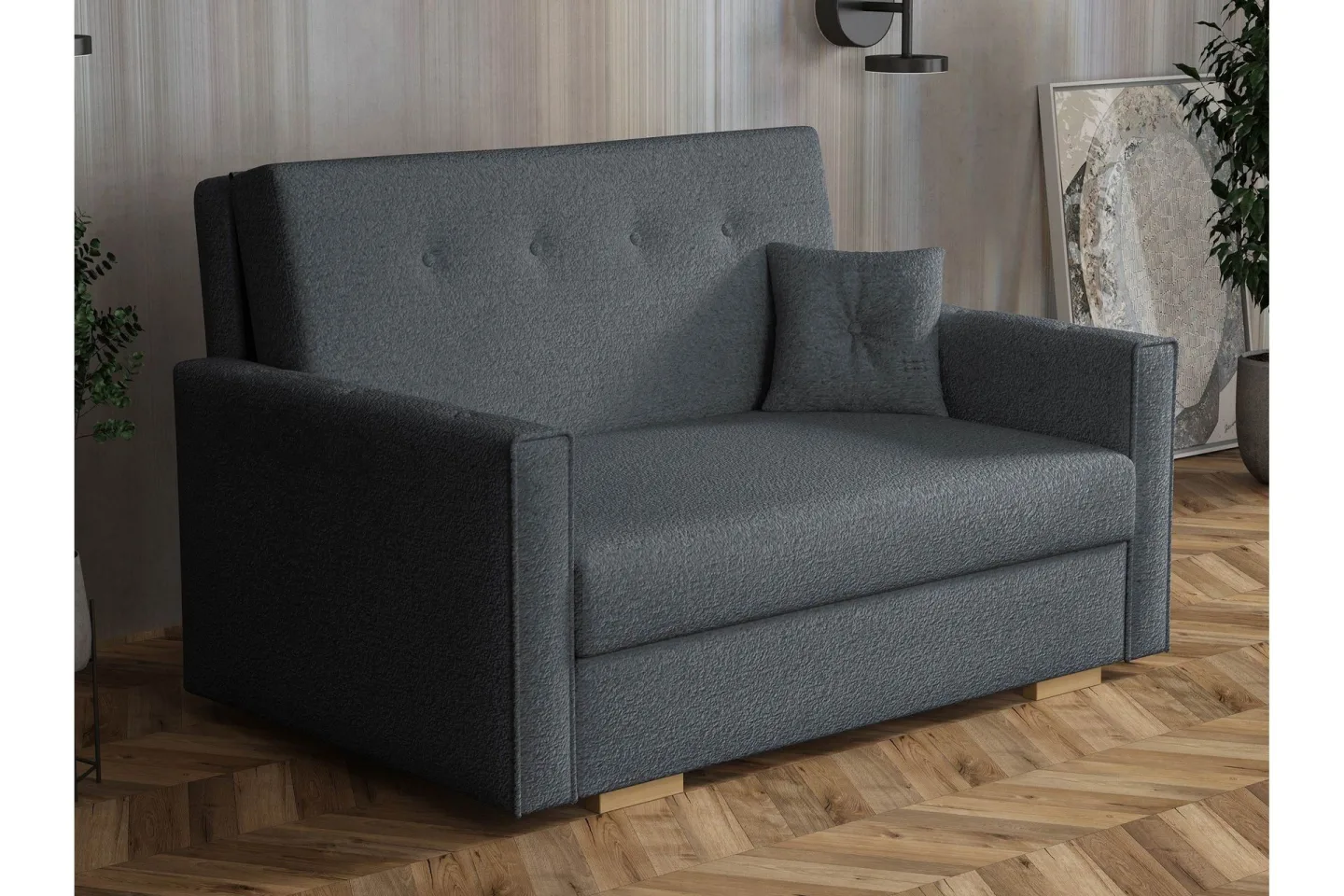 Ajiz Bäddsoffa 2-sits i Bouclé - Grå