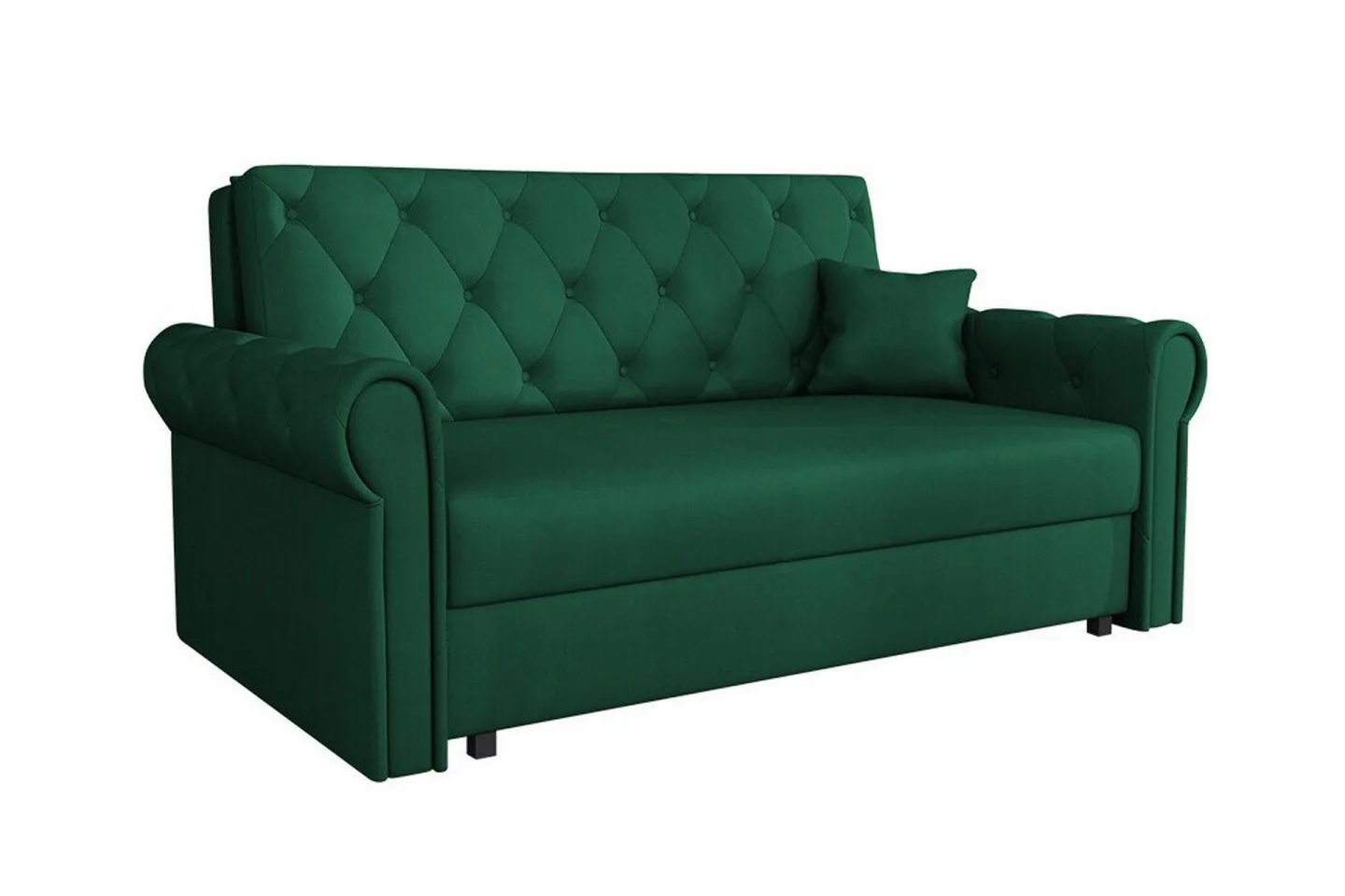 Denegal 2-sits liten bäddsoffa i Plysch - Grön
