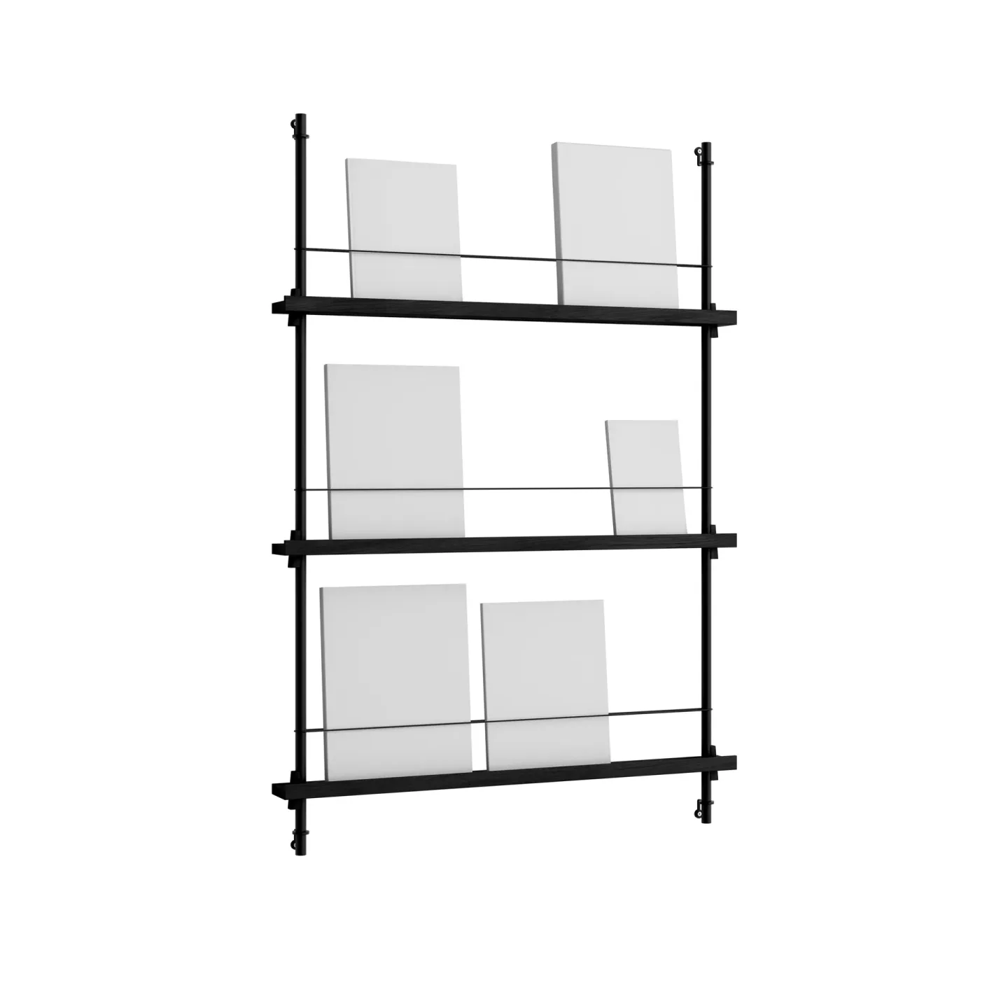 MOEBE Magazine Shelving Zeitungsständer Black, 85x115x7 cm, MS.115.1