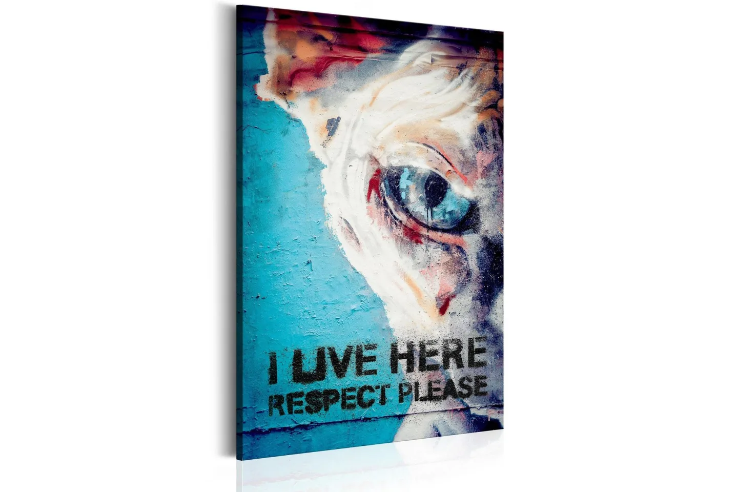 Tavla I Live Here, Respect Please 80x120 cm -