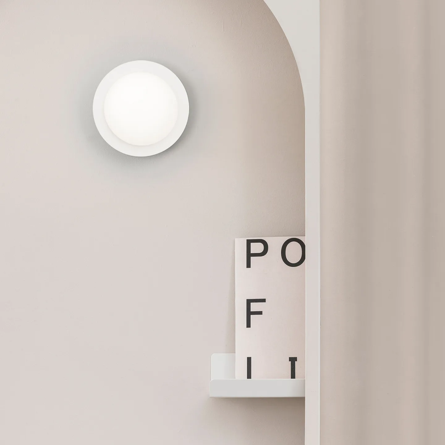 May LED-Wandleuchte, IP44, weiß - Faro FARO BARCELONA - Wohnzimmer - Modern - Glas - Rund