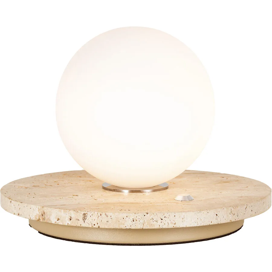 Tischlampe Cara Weiss Stein/Glas 20 cm 13.5 cm - Material: Marmor - LED - Lichtfarbe: Warmweiss - LED Energiesparlampen