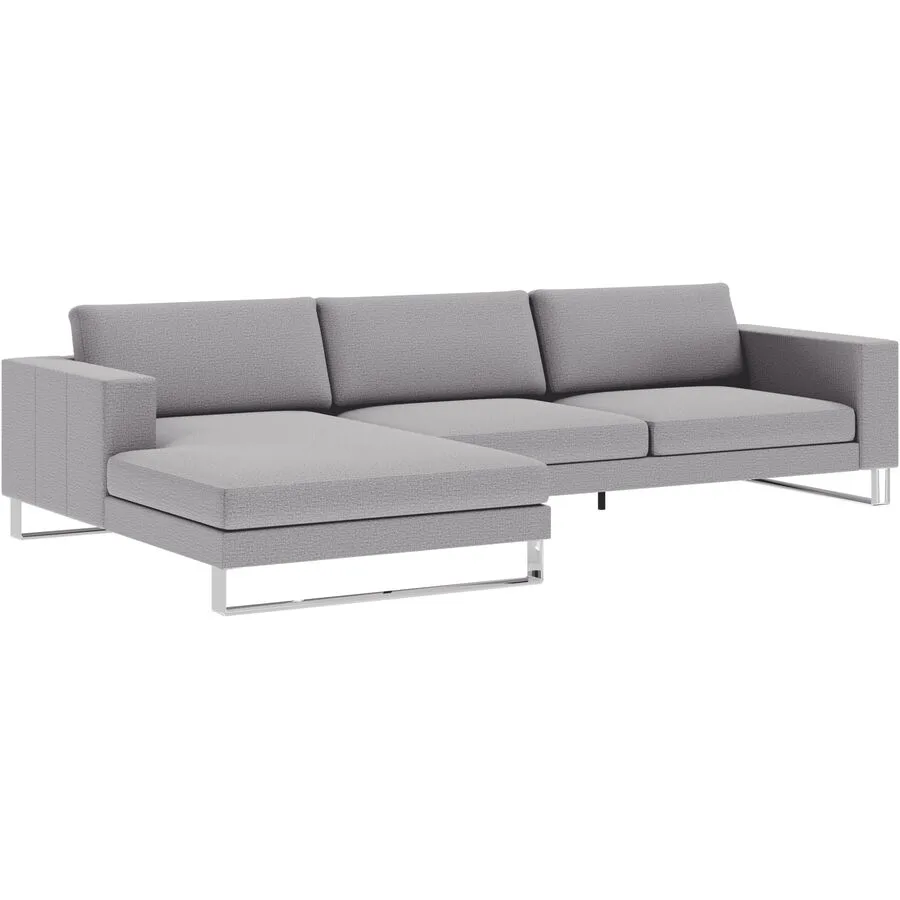 Ecksofa Domino Links Stoff grau/beige B 310 T 181 cm - Möbel Konfigurator: Traummöbel individuell zusammenstellen
