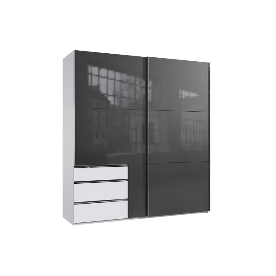 Kleiderschrank Sanko grau Holzwerkstoff B 250 cm