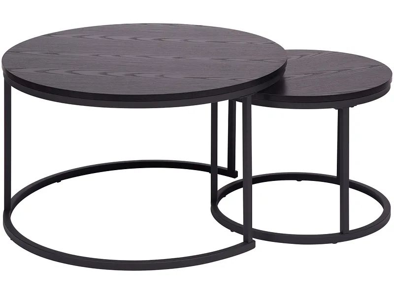 Set für Couchtische RIYAD 70x70x42cm schwarz