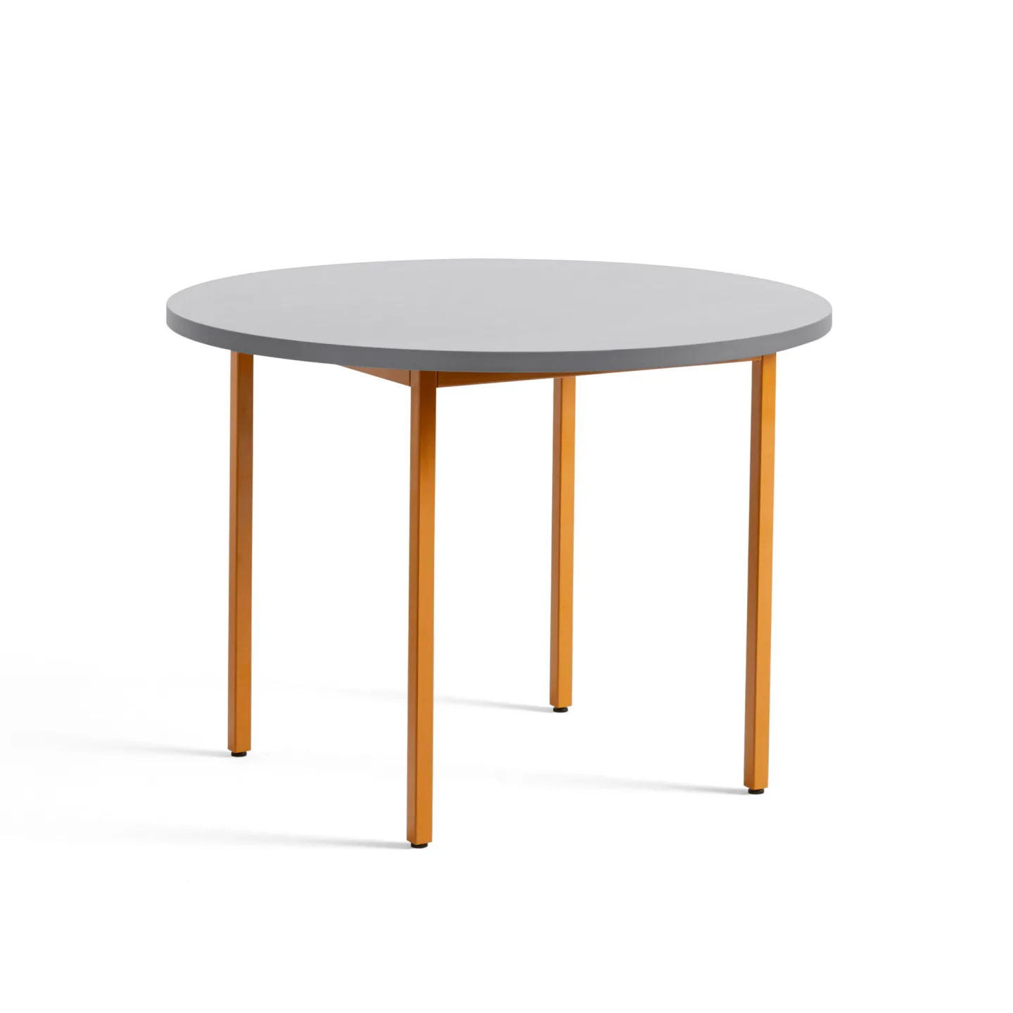 HAY - Two-Colour Table Round 105 Light Grey / Ochre - Matbord - Muller Van Severen - Brun - Metall
