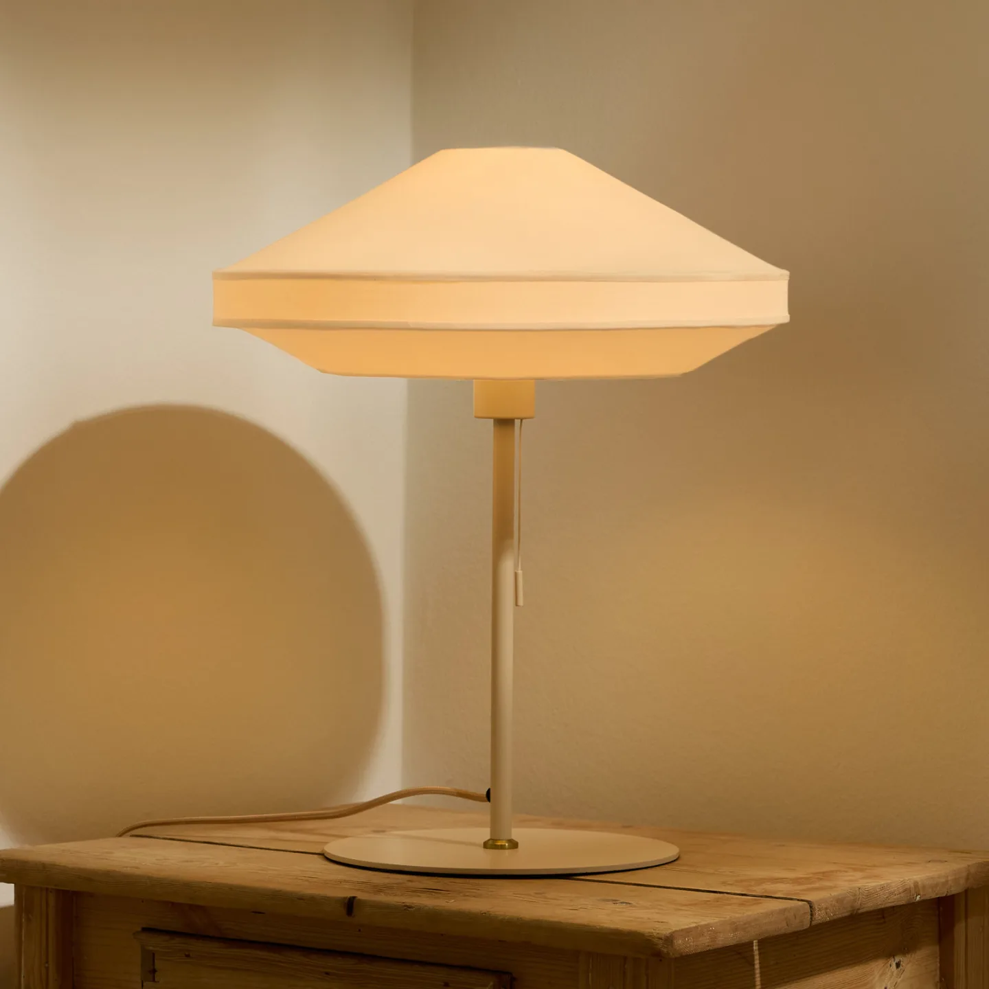 PARIS SOFT Tischlampe, creme Textil Höhe 50 cm - Halo Design - Wohnzimmer - Stoff / Textil - Einflammig