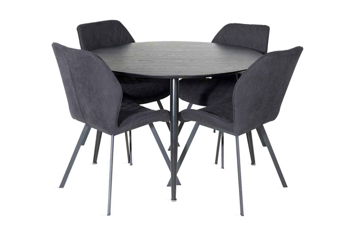 Balisa Matgrupp 115 cm Rund inkl 4 Sumoas Stolar - Svart