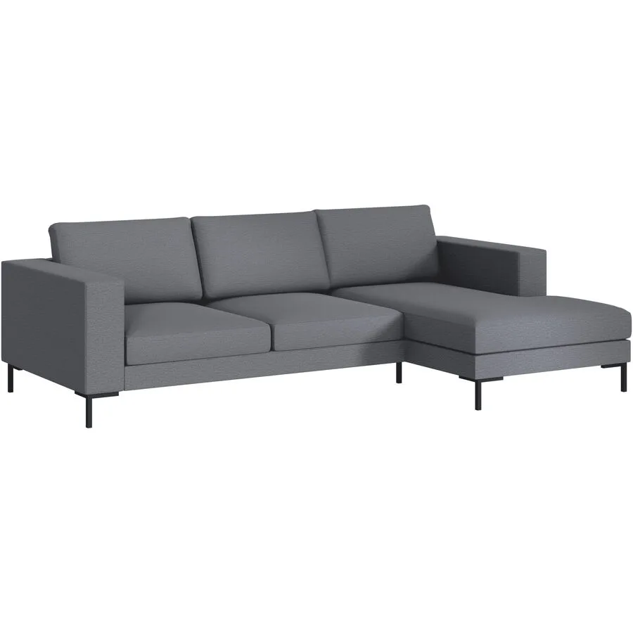 Ecksofa Domino Rechts Stoff dunkelgrau B 250 T 151 cm - Möbel Konfigurator: Traummöbel individuell zusammenstellen