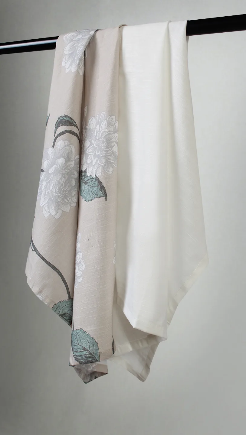 Kjøkkenhåndkle 2-pak - Alyssa (beige/grå) (Størrelse: 50 x 70 cm)