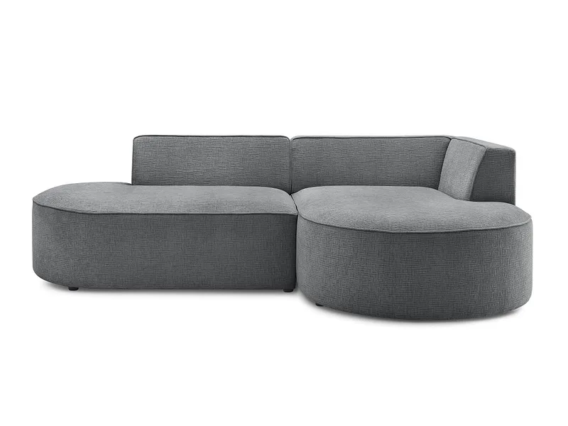 Ecksofa BOBOCHIC ROUSSEAU Stoff mit Textur dunkelgrau