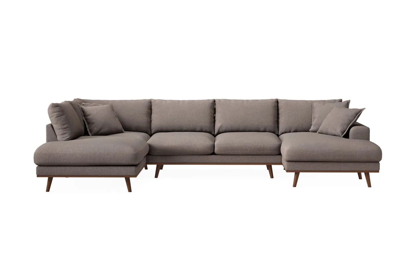 Copenhagen Premium 5-sits Vänstervänd U-formad Djup Soffa med Divan och Schäslong i Tyg - Brun