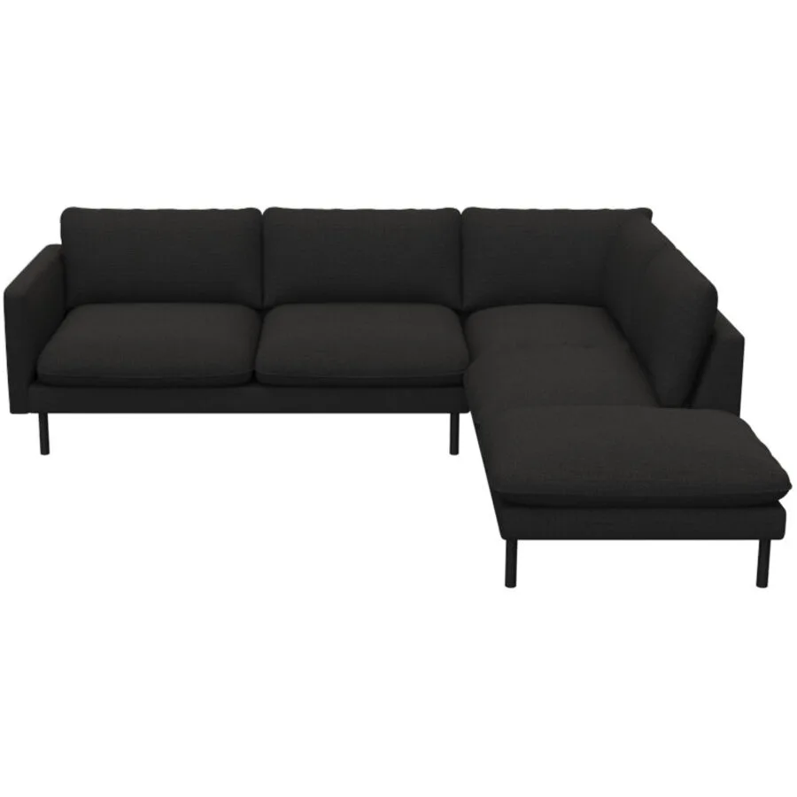 Sofa Valentino Rechts Stoff dunkelgrau B 222 T 262 cm