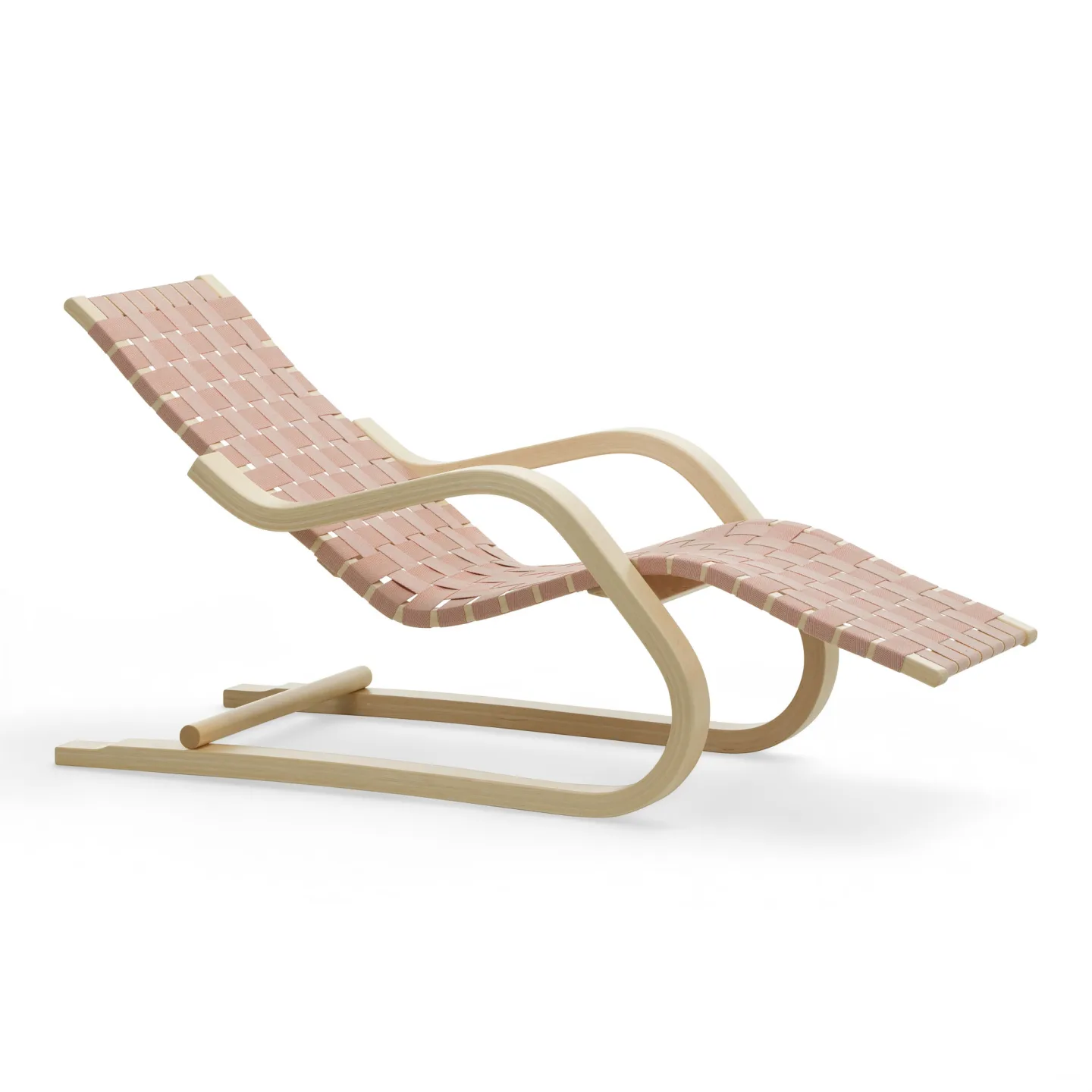 Artek - Lounge Chair 43 Natural Red - Fåtöljer - Alvar Aalto - Röd - Trä/Textilmaterial