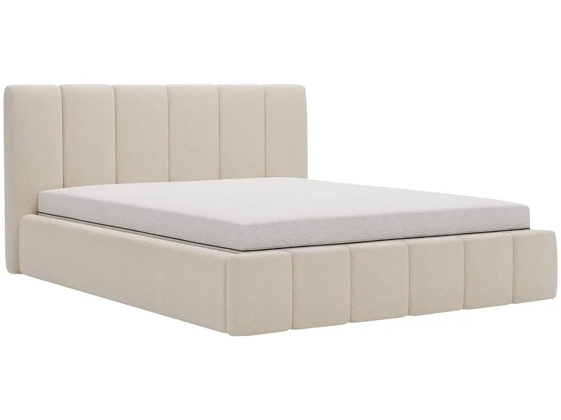 Bett CHIARA 160x200cm boucle-stoff beige