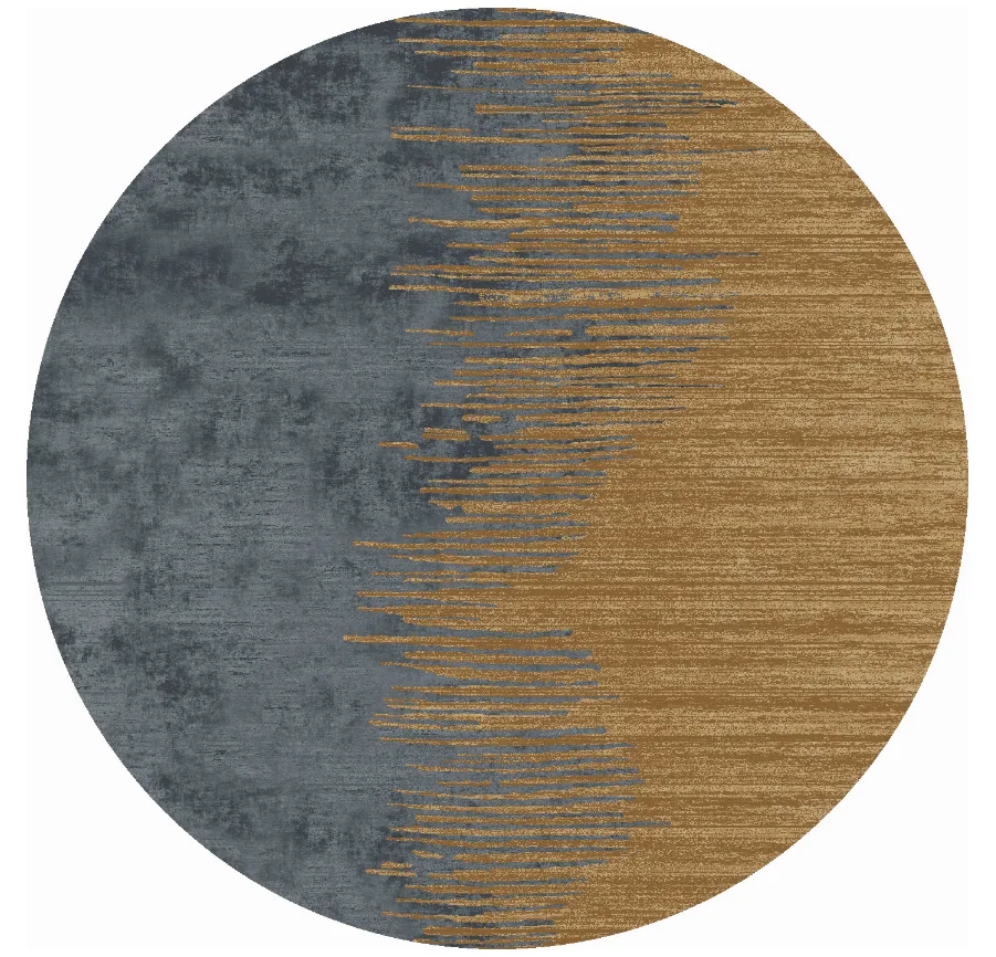 Rundt teppe - Mileto (grå/gull) (Størrelse: Ø 120 cm)