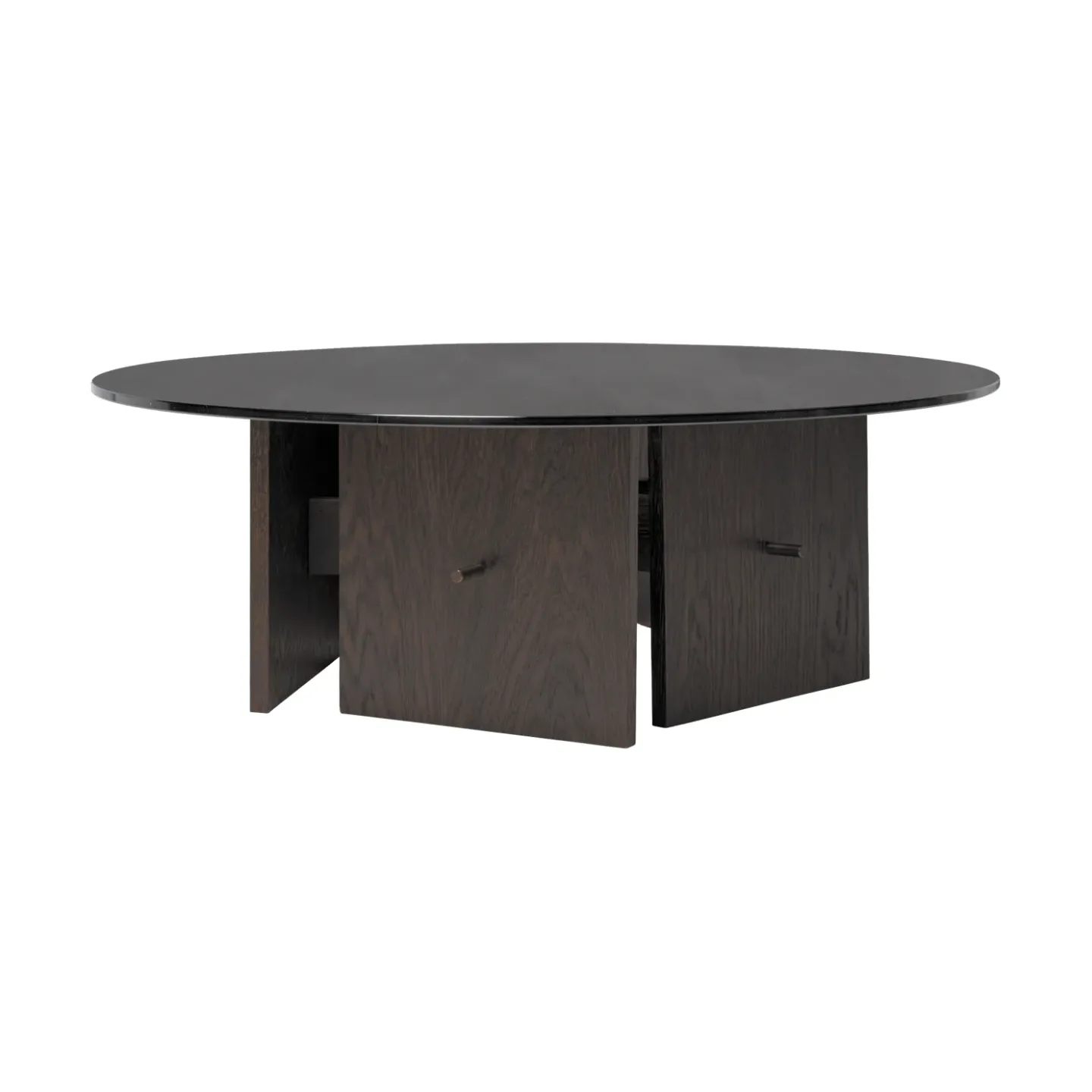 Ferm Living Aukko Couchtisch Dunkel gebeizte Eiche, Glas, Ø90×32 cm