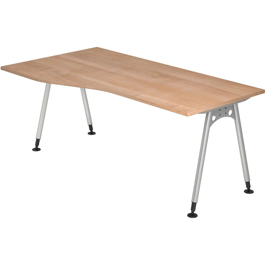 Schreibtisch Office nussbaum Holzwerkstoff Höhenverstellbar B 180 T 100 cm