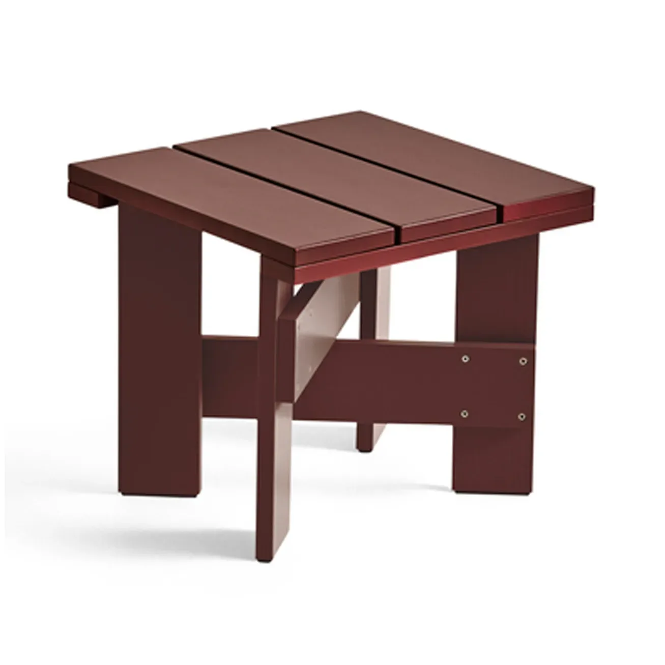 HAY Crate Low Table Tisch 45x45x40 cm Kiefernholz lackiert Iron red