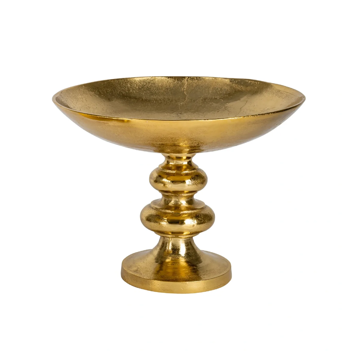 Decofinder Schale Auf Fuss, Aluguss, Gold, H: 29 cm | Schubiger Möbel