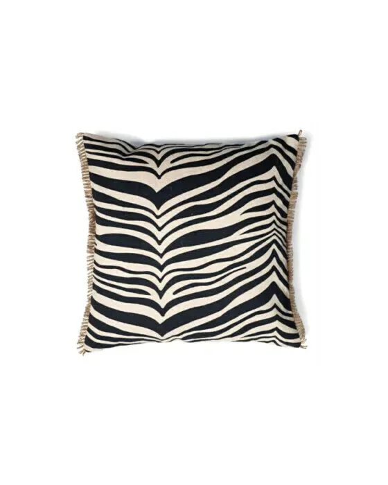 Zebra Cushion Black