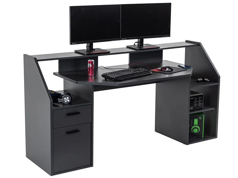 Gaming Schreibtisch ALIEN 50.2x180x92.2cm anthrazit