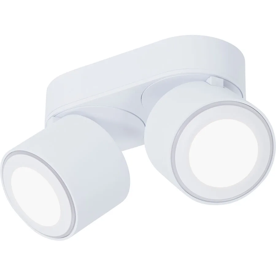 Spot Derby Weiss Metall 18 cm 10.6 cm - LED - Lichtfarbe: Warmweiss - LED Energiesparlampen