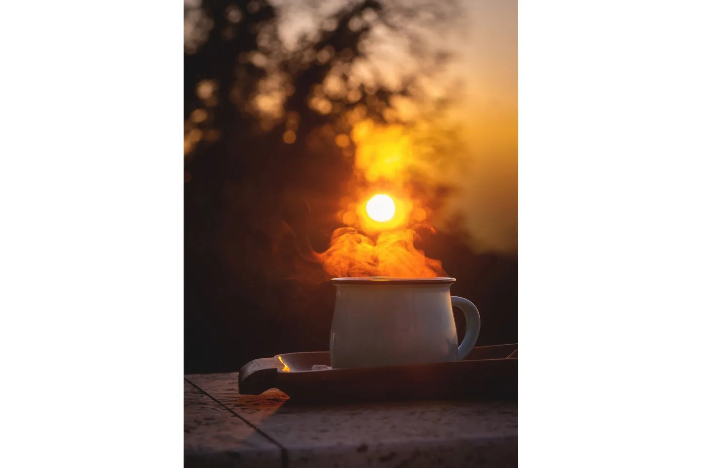 Poster Morning coffee 50x70 cm - Orange/Svart