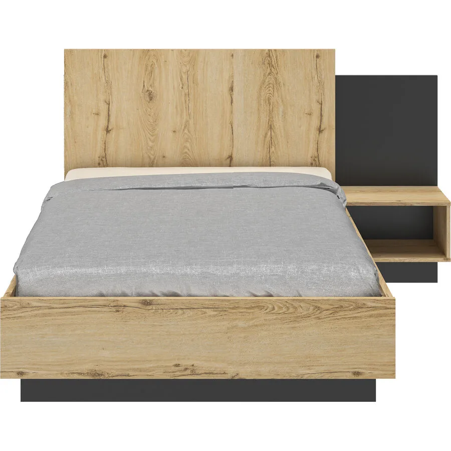 Bett Zaym Eiche Dekor Holzwerkstoff 120 x 200 cm