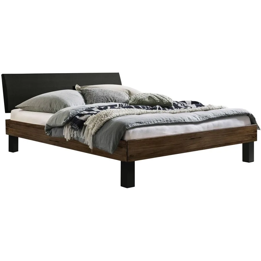 Hasena Bett Caserta Braun Holz 100 x 200 cm - Farbe: nussbaumfarbig