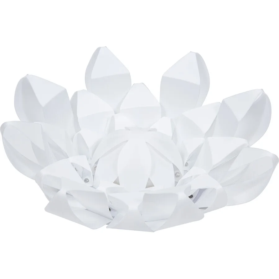 Deckenlampe Riad Weiss Kunstfaser 40 cm 16 cm - Material: Polyacryl - LED - Lichtfarbe: Warmweiss