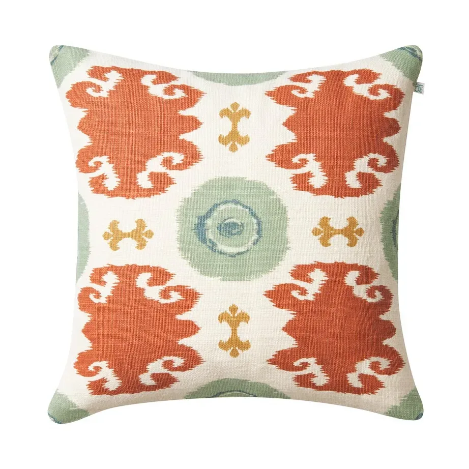 Chhatwal & Jonsson Mahal kuddfodral 50x50 cm Aqua-heaven blue-apricot-khaki