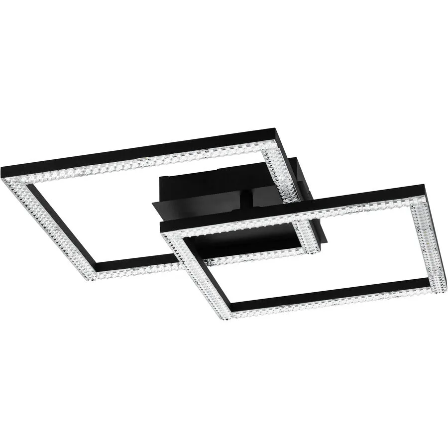 Eglo Deckenlampe Lejias Schwarz Stahl 45 cm 7.5 cm - LED - Lichtfarbe: Warmweiss - LED Energiesparlampen