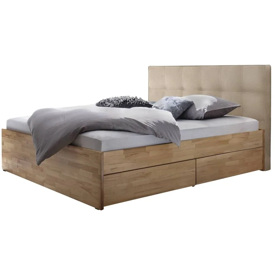 Hasena Stauraumbett Shepherd Natur/Beige Kernbuche Massivholz/Pepe Massivholz 140 x 200 cm