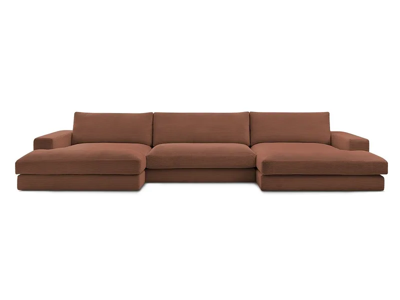 Wohnlandschaft BOBOCHIC LEONARD Cord-Stoff orange