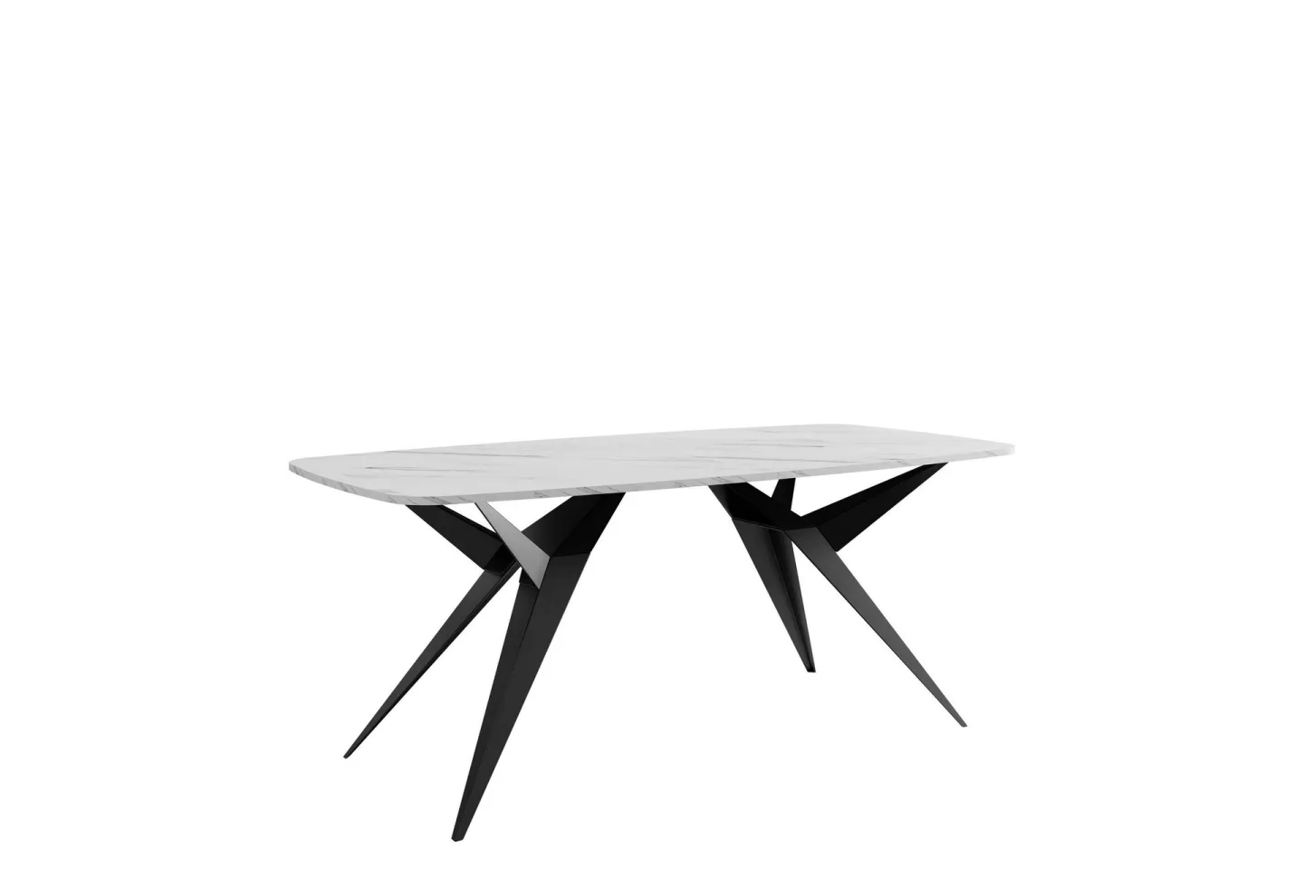 Elvora Matbord 160 cm Rektangulär - Vit/Svart