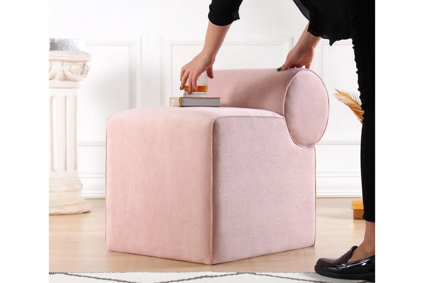 Linburg Sittpuff 45 cm - Rosa