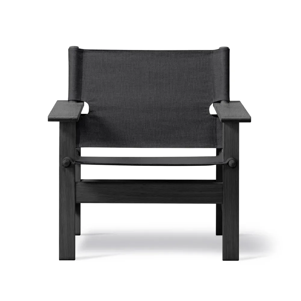 Fredericia Furniture Canvas Chair Sessel Canvas schwarz-schwarzlackierte Eiche